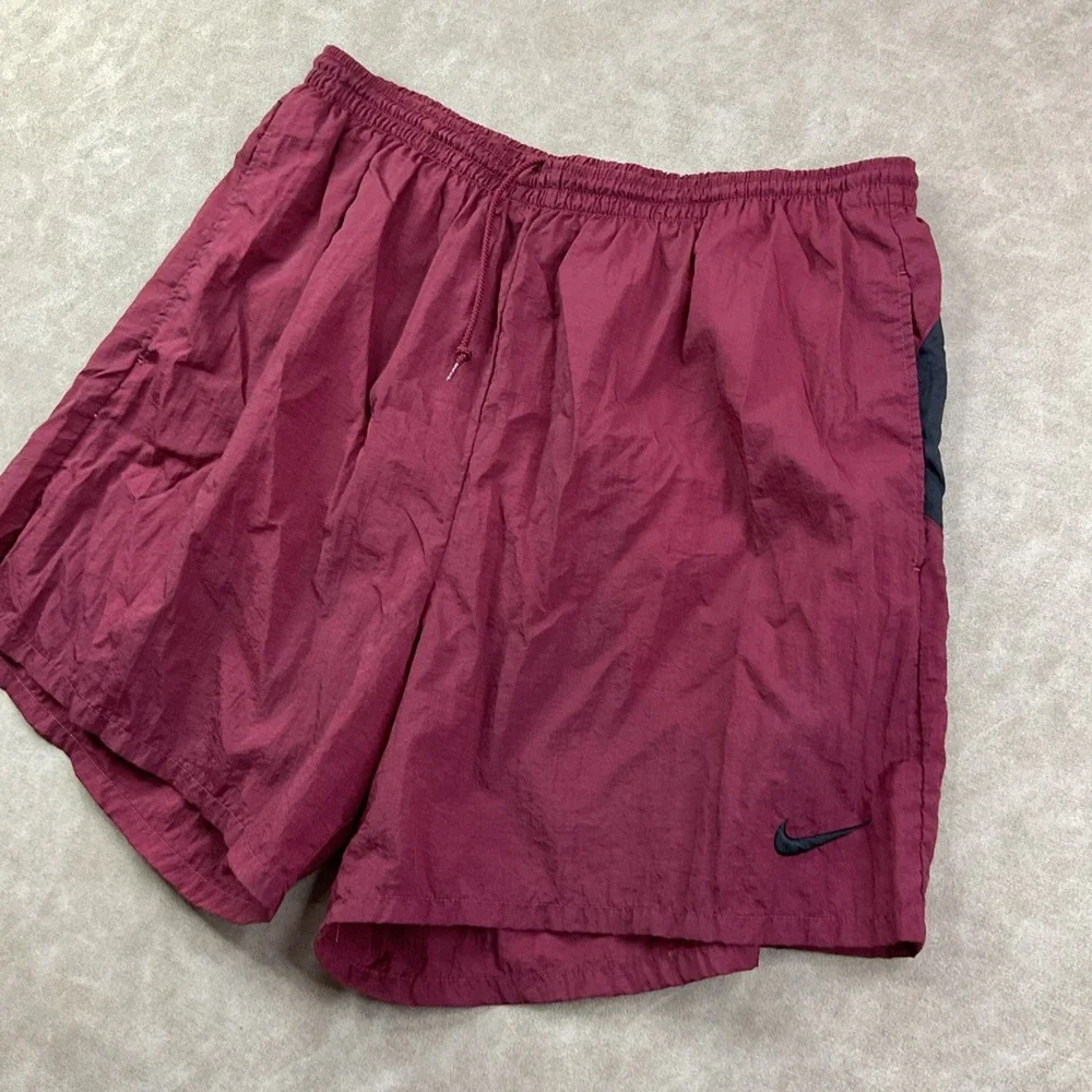 Vintage Nike Shorts 90s Nylon Mesh Lined Basketball Swoosh Pockets Gym Men Sz XL